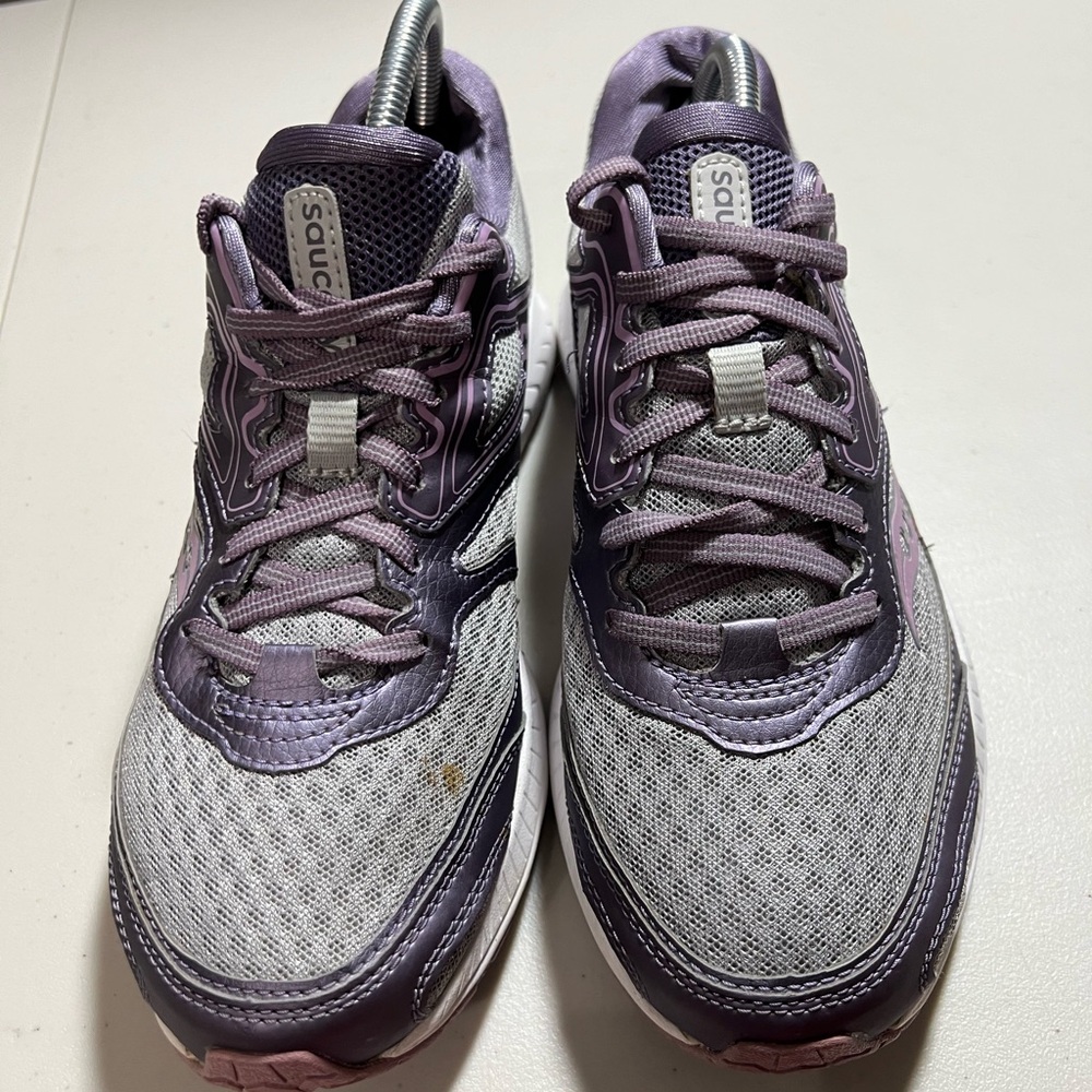 Saucony Cohesion 8.5 Womens Running Shoes Gray Purple Athletic Sneakers